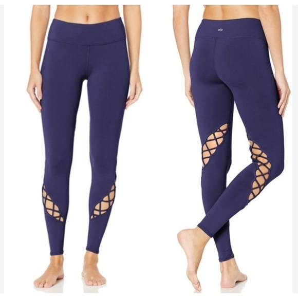 ALO Yoga Pants - Alo Pants Womens S Blue Navy Legging Athletic Training Gym Yoga Stretch Entwine